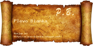 Plevo Bianka névjegykártya
